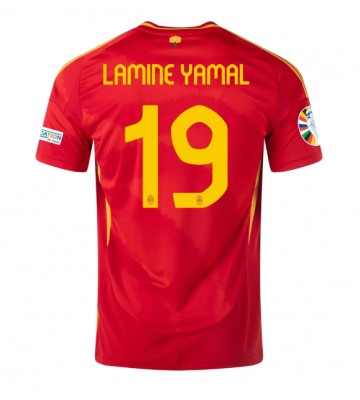 Spanien Lamine Yamal #19 Hemmatröja EM 2024 Kortärmad
